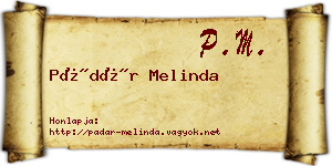 Pádár Melinda névjegykártya