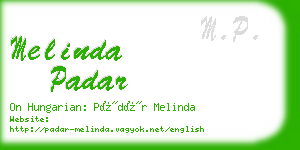 melinda padar business card